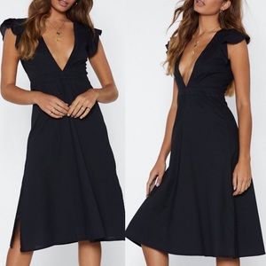 Nasty Gal Deep in My Heart Plunge Midi Dress
